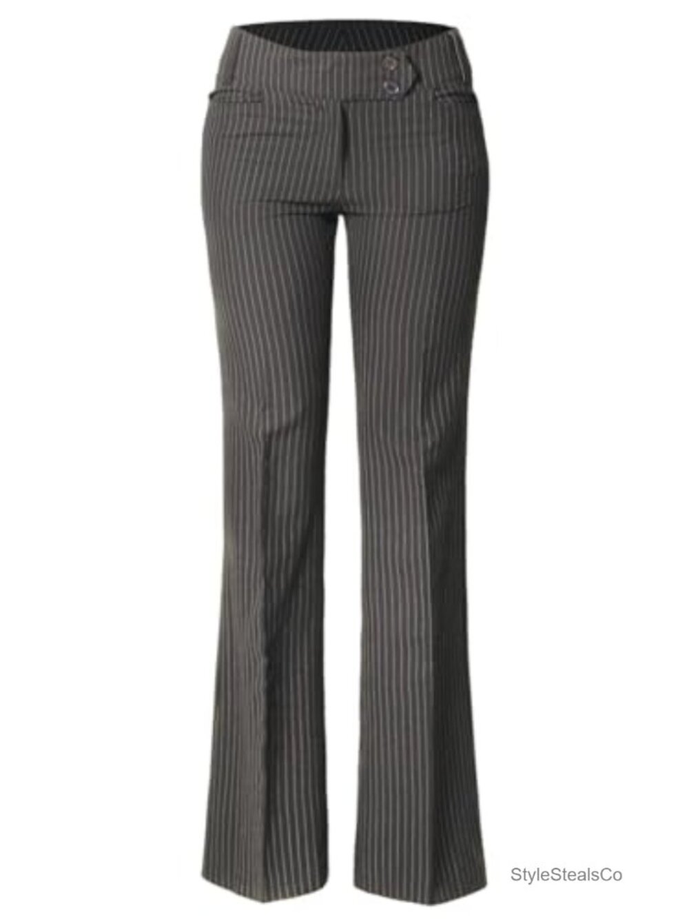 Women's Relaxed Bootcut Office Pants Striped 2-Way Stretch 29" Inseam